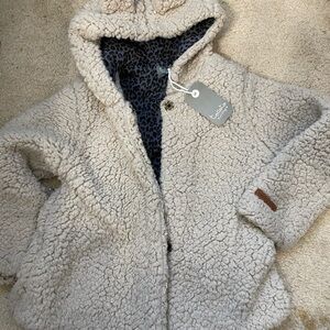 Tocoto vintage cream Sherpa Jacket with Hood